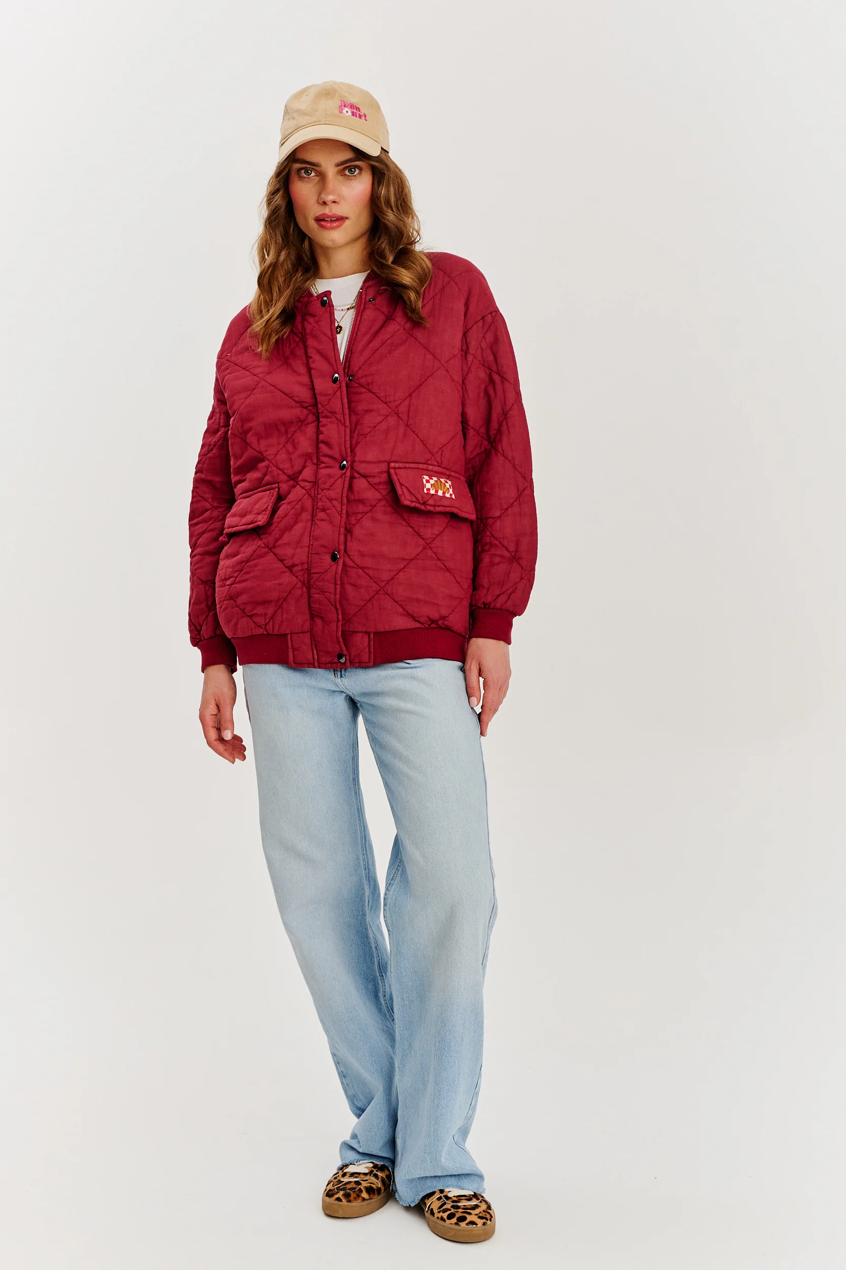 Bomberka pikowana oversize Smoky Blush - Image 11