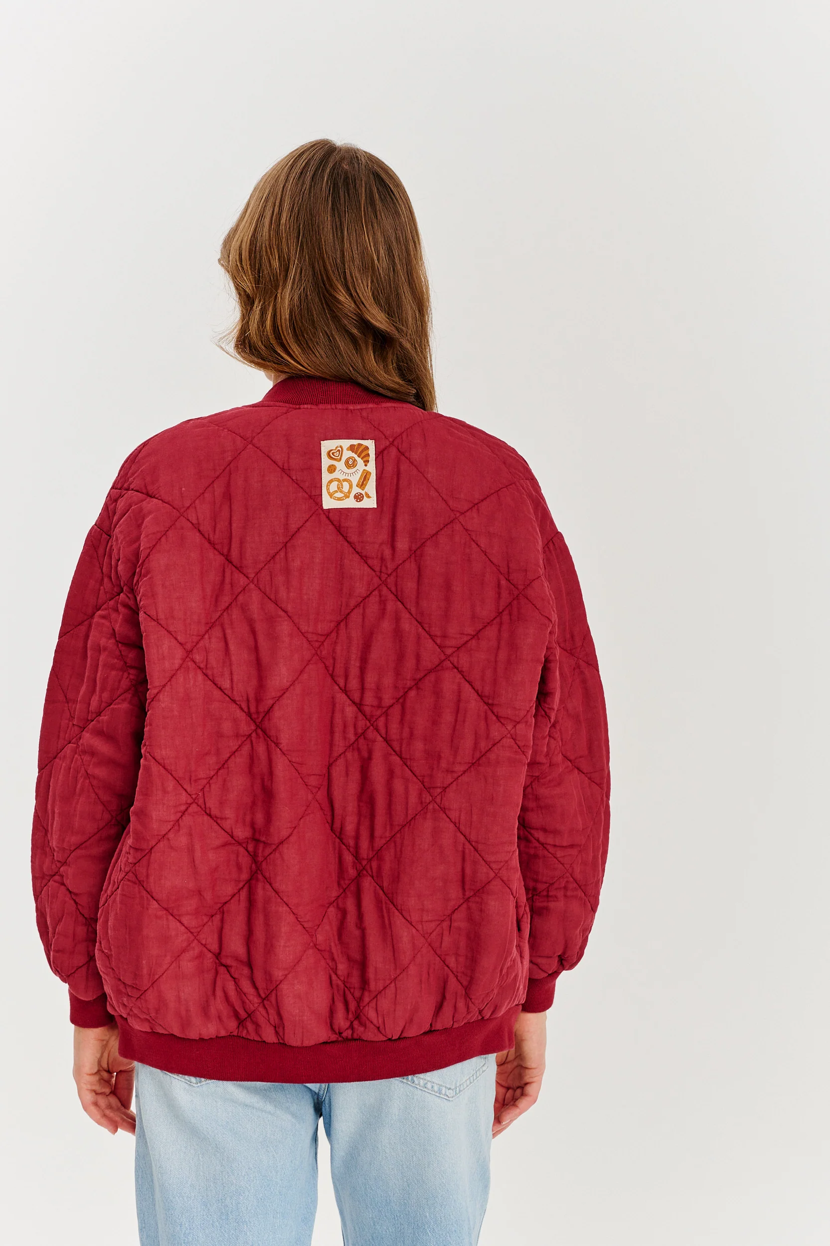 Bomberka pikowana oversize Smoky Blush - Image 22