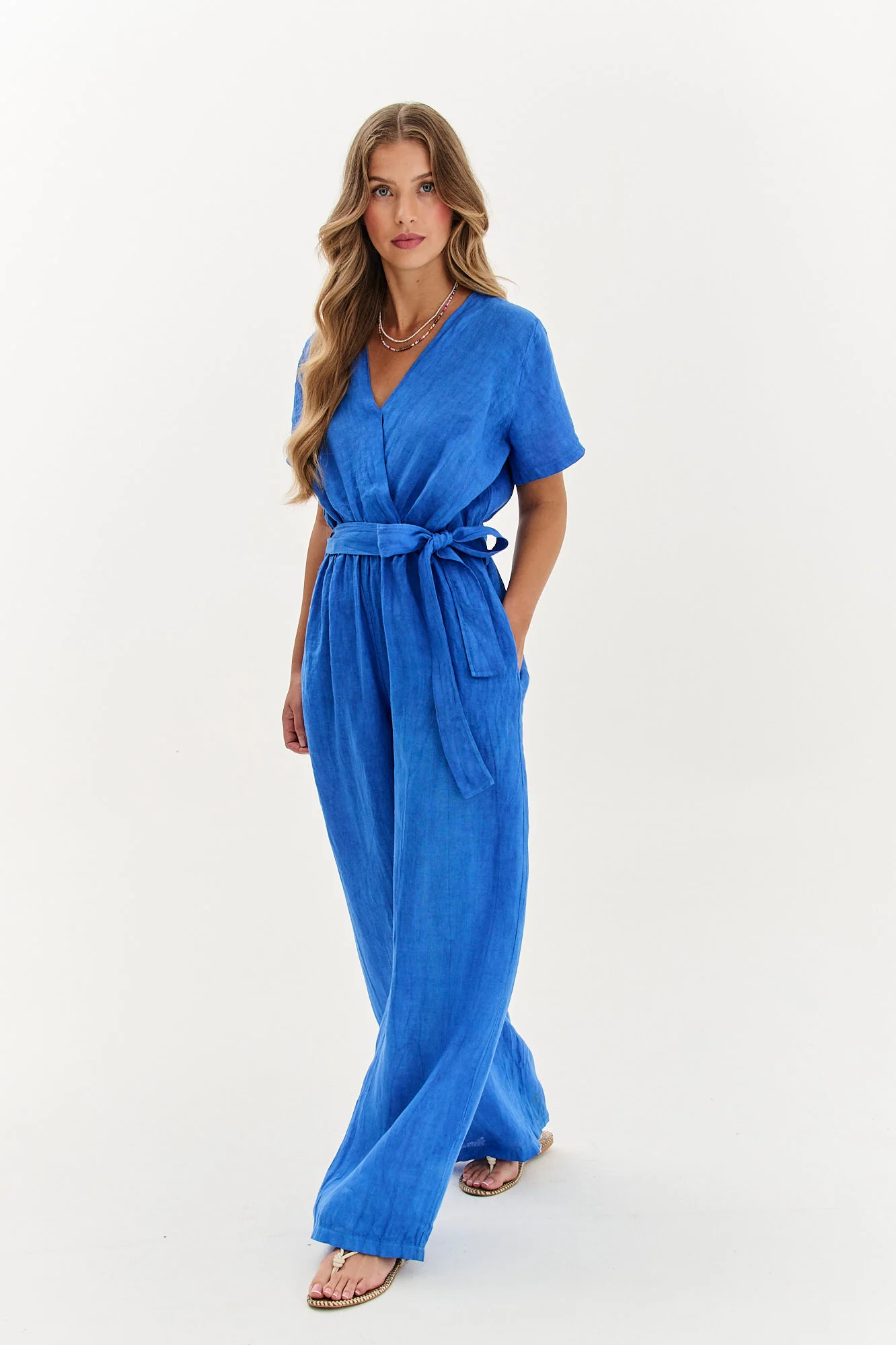 Kombinezon lniany Blue Margarita