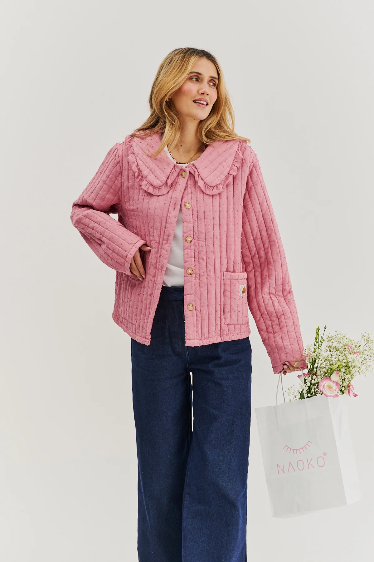 Lekka kurtka pikowana Rosy Blush - Image 3