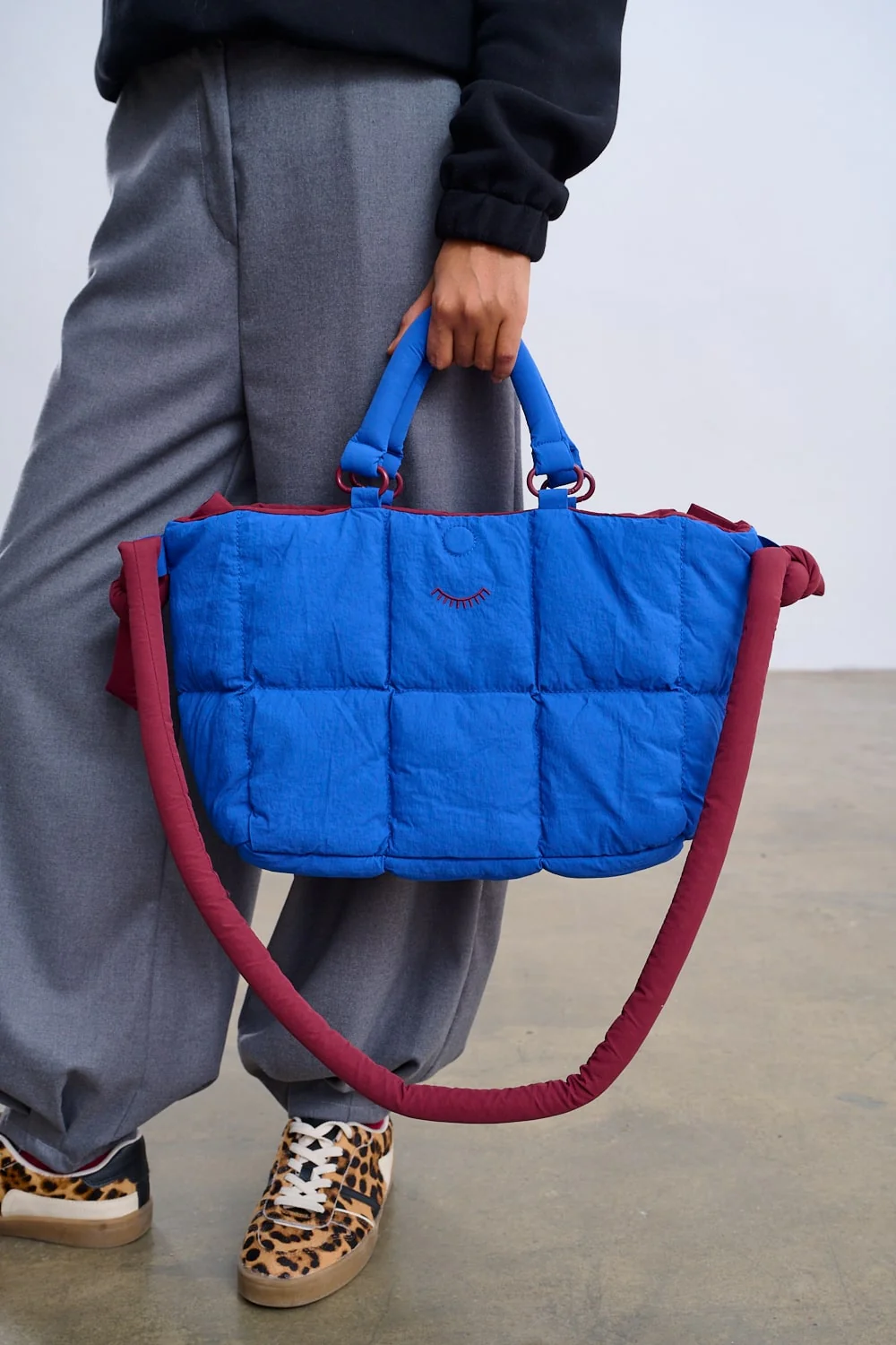 Pikowana torba dwustronna Navy Cloud