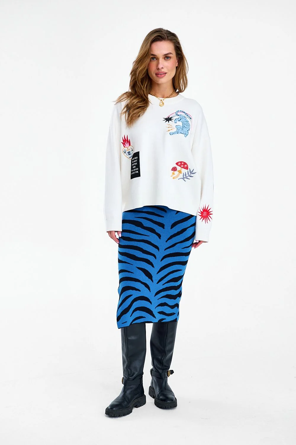 Spódnica dzianinowa Blue Rebel - Image 3