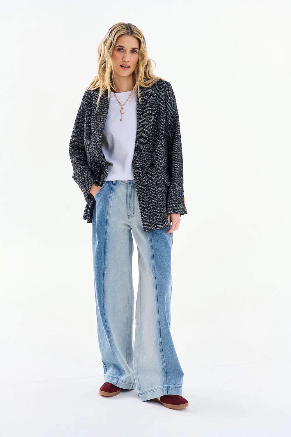 Szerokie spodnie jeansowe Secret Shine - Image 5